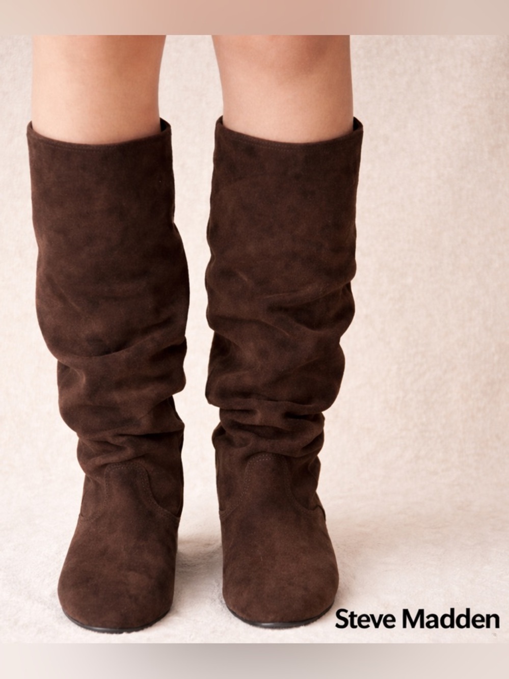 Steve Madden Slouchy Brown Suede Boots Size 8